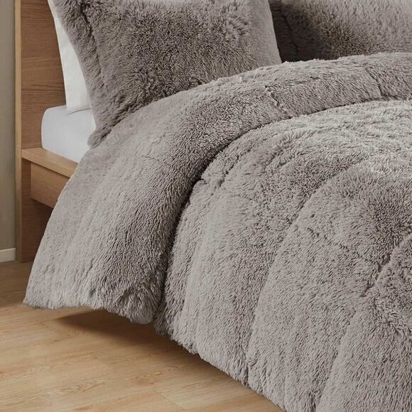 💯🔥Intelligent Design Malea Shaggy Comforter Set, Long Faux Fur Cozy Down Alter - Picture 2 of 14